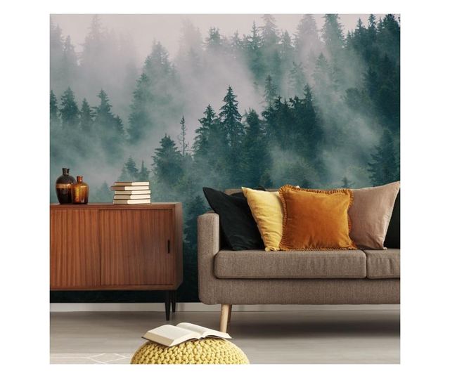 Fotótapéta a Nappaliba Erdő Ködben Hegyek Táj 3D 450x300cm