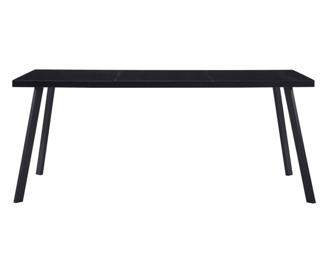 Masă de bucătărie, negru, 160 x 80 x 75 cm, sticlă securizată