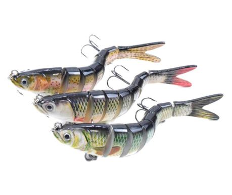 3 darabos horgászkészlet, 8 szegmenses voblerrel, 14cm, Onuvio®