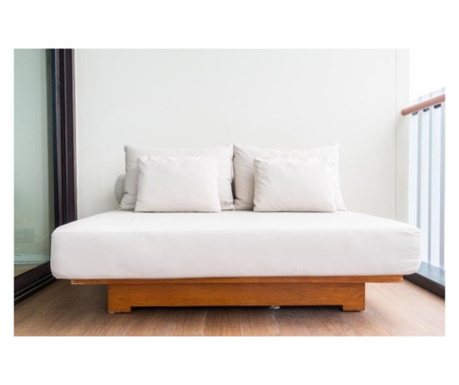 Cearsaf de pat cu elastic Cotton Deluxe Home & Hotel, bumbac 100%, ranforce, 160x200+20 cm