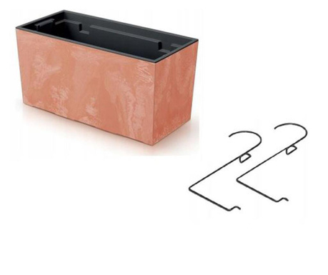 Декоративна сеялка, метална опора, кафява, 39,5x18,5x19,5 см, Urbi Case Beton Effect W