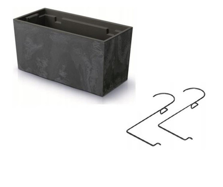 Декоративна сеялка, метална опора, антрацит, 39.5x18.5x19.5 cm, Urbi Case Beton Effect W