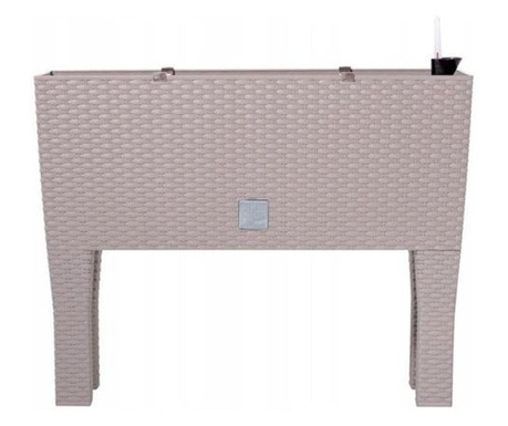 Декоративна плантаторка с крака, поливна система, имитация на ратан, тен, 30 L, 60x25x46 см, Rato Case High