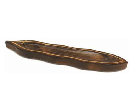 Suport decorativ betisoare parfumate din lemn, Canoe 28 cm