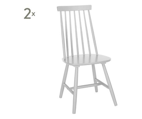 Set 2 scaune dining Milas lemn gri