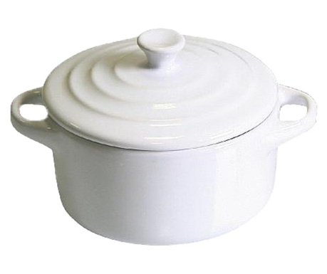 Vas ceramic pentru cuptor, 10 cm, alb