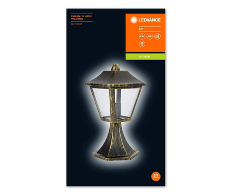Lampa de exterior - Ledvance Endura Classic Tradition, aluminiu negru si auriu