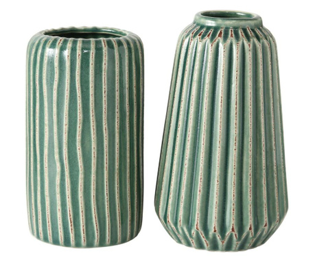 Set 2 vaze decorative Icona, ceramica, verde