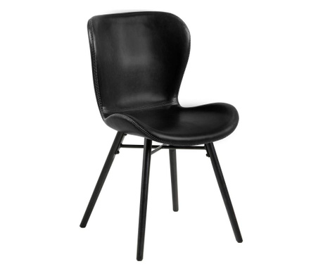 Set 2 scaune Batilda tapitate cu piele ecologica negru
