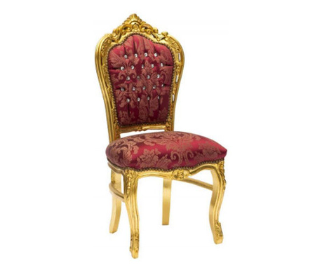 Scaun elegant in stil baroc Tullia MAXIOCCASIONI rosu/auriu 110 cm