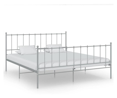 Cadru de pat, gri, 140x200 cm, metal