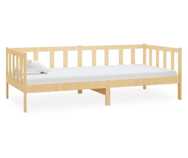 Postelja za dnevno uporabo z vzmetnico, 90x200 cm, masivno borovo les.