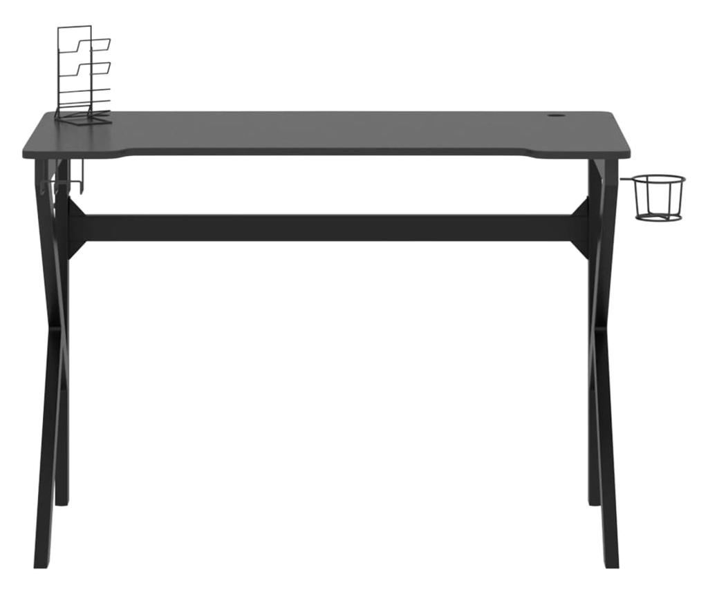 Igralna miza s K obliko nog, črna, 110x60x75 cm - 3