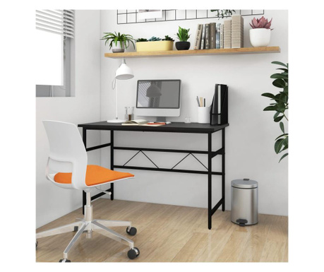 Компютърно бюро, черно, 105х55х72 см, МДФ и метал