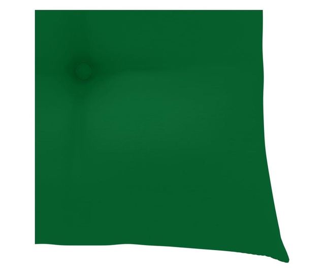 Градински столове с възглавници, 6 бр., Зелени, Масивно тиково дърво