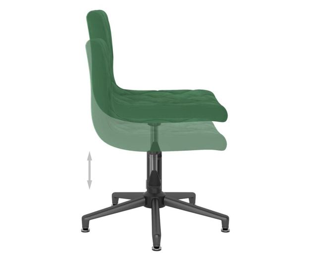 Zakretne kuhinjske stolice, 6 kom, tamnozelene, baršun