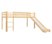 Cadru pat copii etajat cu tobogan & scară 97x208cm lemn de pin