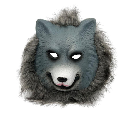 Μάσκα ζώου λύκου με γενική γούνα, 26 x26 cm