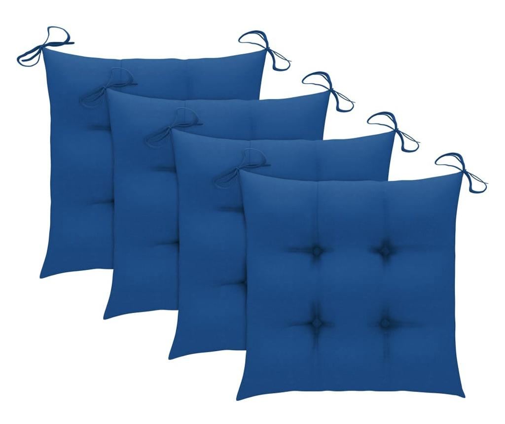 Външни столове с възглавници, 3 бр., Масивна акациева дървесина - 8