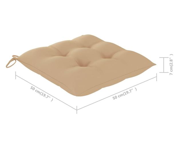 Градински столове с възглавници, 3 бр., Масивна дървесина акация