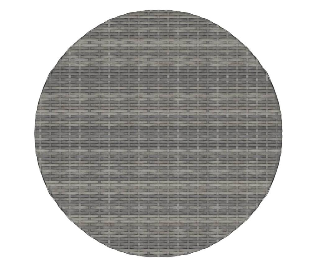 Τραπέζι κήπου, γκρι, 70x70x73 εκ., πολυρατάν - 3