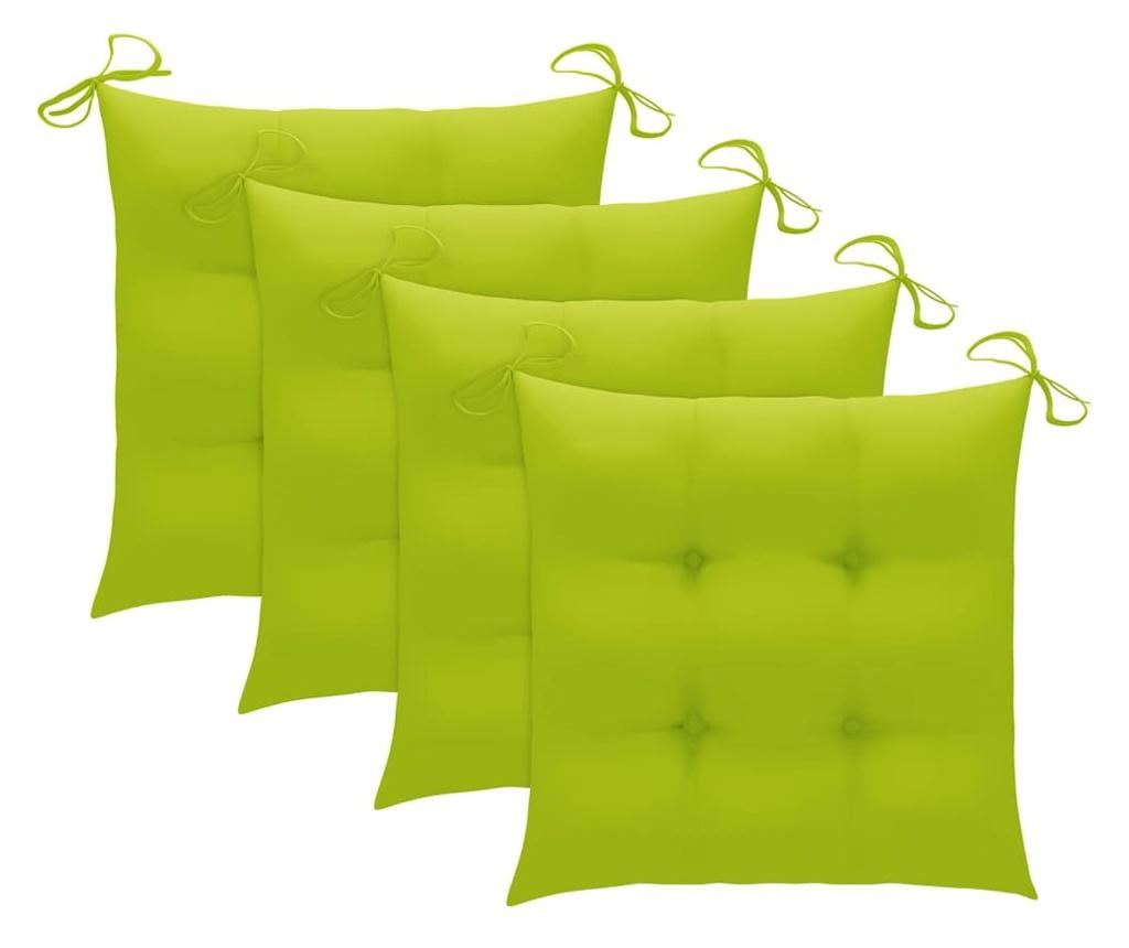 Градински трапезни столове с възглавници, 3 бр., Масивна акациева дървесина - 4