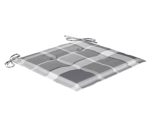 Градински столове с масичка за чай и възглавници, масивна акациева дървесина