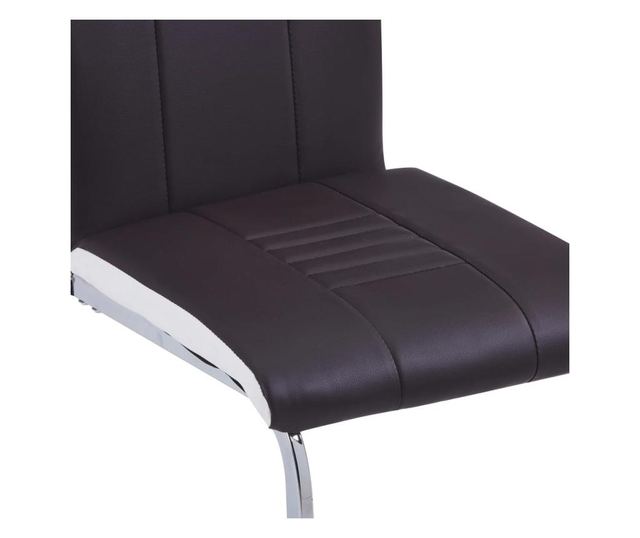 Zestaw mebli kuchennych, 7 części, brązowy, skóra ekologiczna