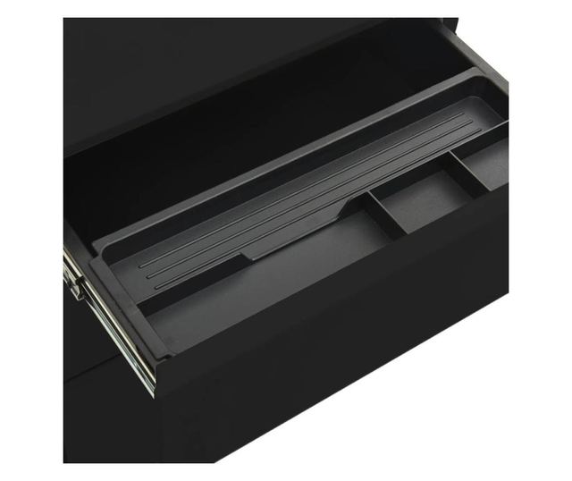 Mobilni ormarić za spise, crni, 39x45x60 cm, čelik