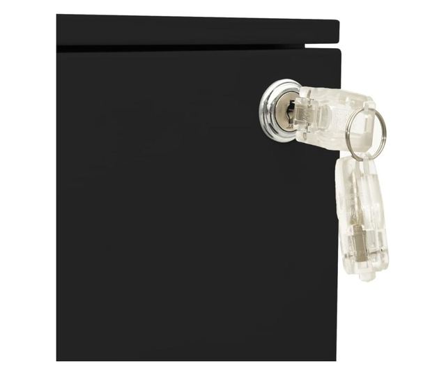 Mobilni ormarić za spise, crni, 39x45x60 cm, čelik