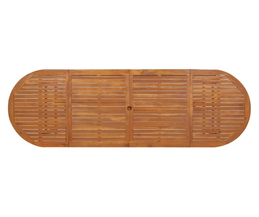 Градинска маса, 280x90x75 см, масивна акациева дървесина - 4