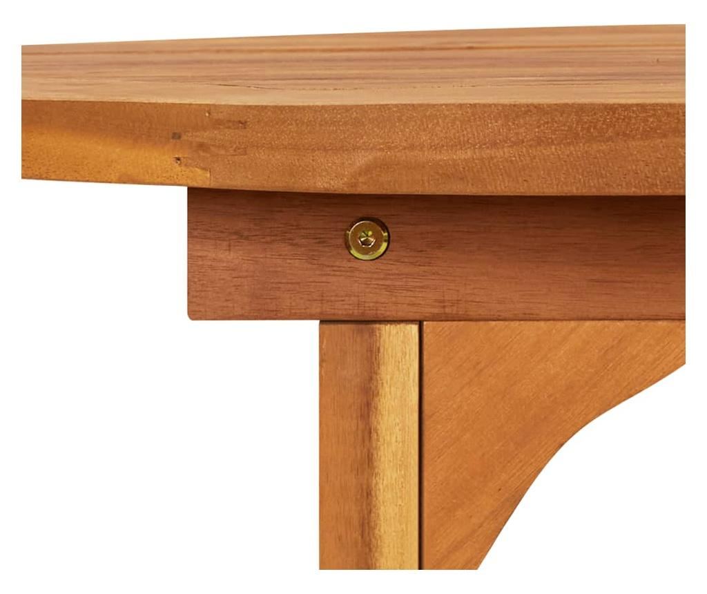 Градинска маса, 280x90x75 см, масивна акациева дървесина - 5