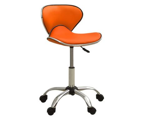 Scaun de birou, portocaliu, piele ecologică