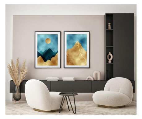 set 2 tablouri abstract luxury mountains, 30x40 cm