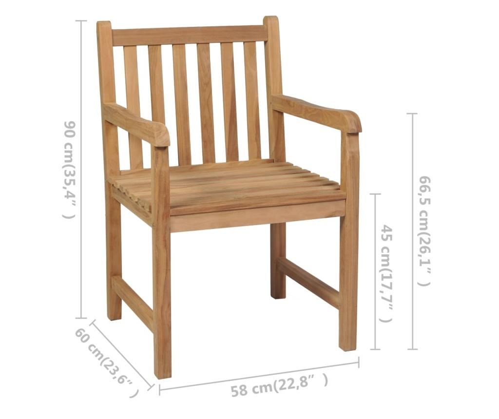 Градински столове с възглавници в цвят таупе сиво, 2 бр., Масивно дърво тиково дърво - 9