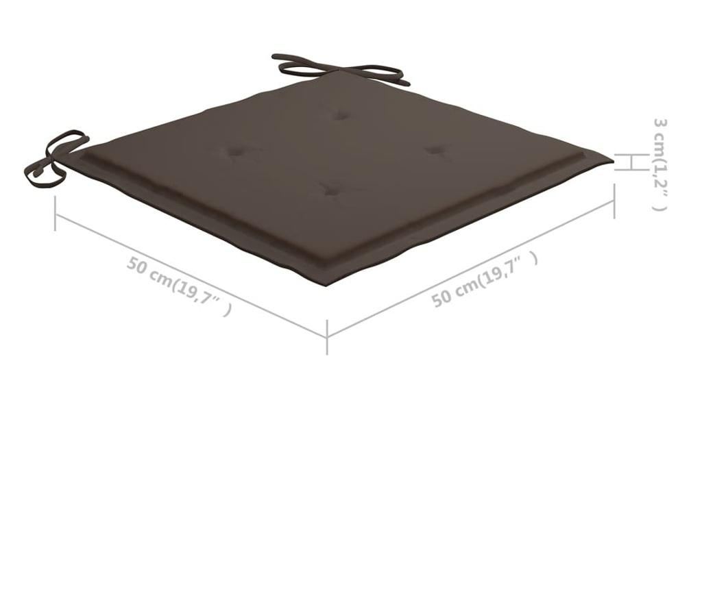 Градински столове с масичка за чай и възглавници, масивна акациева дървесина - 12