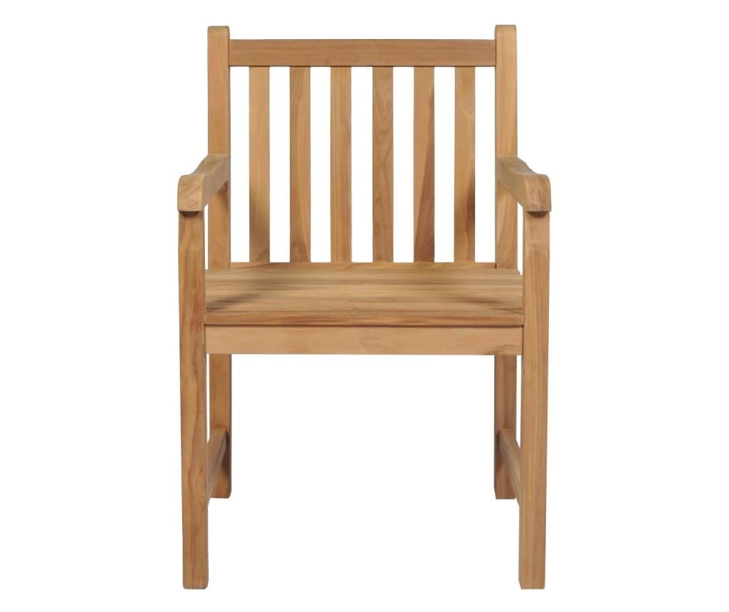 Градински столове с яркозелени възглавници, 2 бр., Масивно тиково дърво - 10