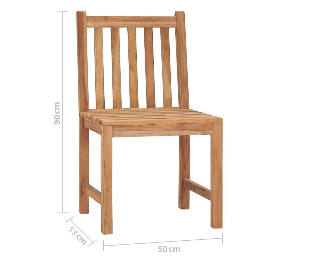 Градински столове с възглавници, 2 бр., Масивно дърво тиково дърво - 10