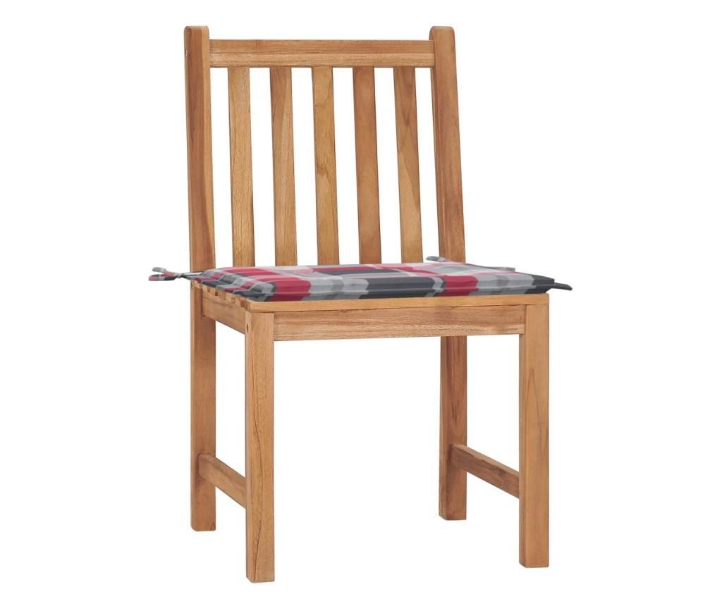 Градински столове с възглавници, 2 бр., Масивно дърво тиково дърво - 2