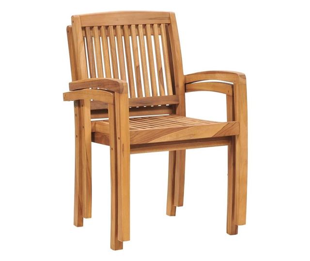 Градински столове с виненочервени възглавници, 2 бр., Масивно дърво тиково дърво