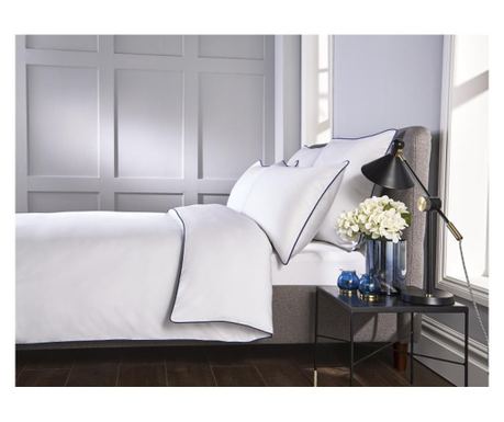 Lenjerie pat heritage white-navy 400tc Heritage Collection