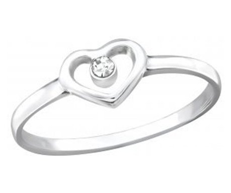 Inel din argint 925, inima cu zirconiu, 17.5 mm
