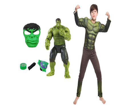 Klasyczny zestaw kostiumu Hulka z mięśniami i akcesoriami dla chłopców