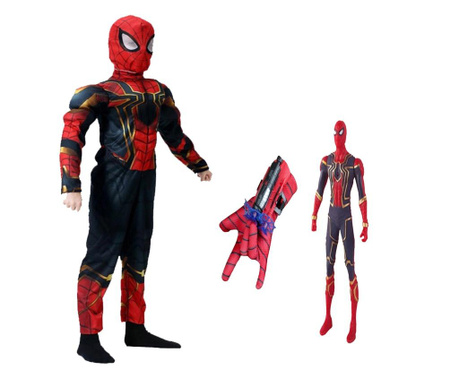 Zestaw kostiumów Iron Spiderman z rękawicą z wyrzutnią i figurką dla chłopców