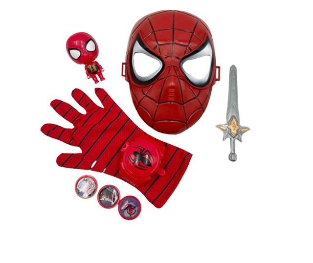 Μάσκα Spiderman, εκτοξευτής, σπαθί και σετ φιγούρας δράσης για αγόρια
