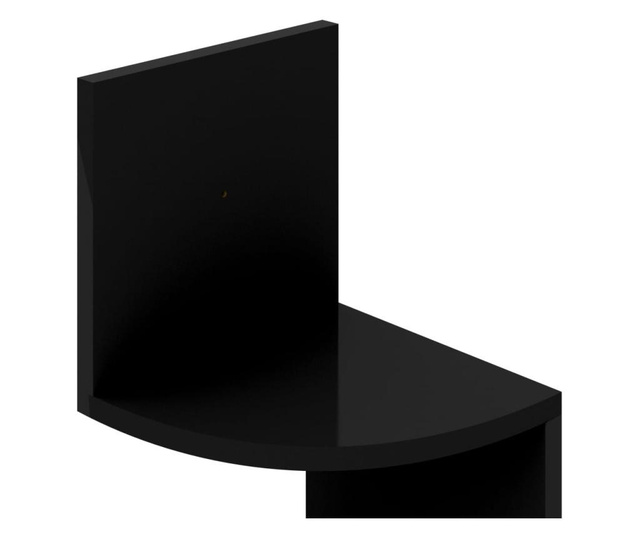 Raft de perete de colț, negru extralucios, 19x19x123 cm, PAL