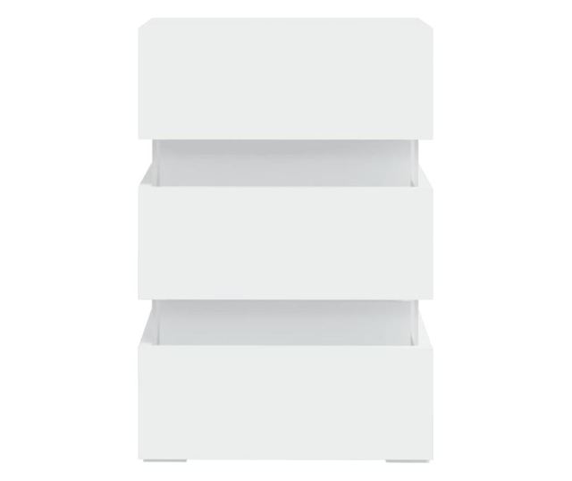 Szafka nocna z LED, biała, 45x35x67 cm, płyta wiórowa