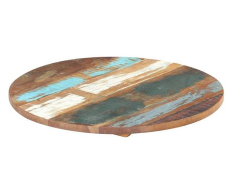 Blat de masă rotund, 50 cm, lemn masiv reciclat, 25-27 mm
