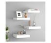Rafturi de perete suspendate, 4 buc., alb, 23x23,5x3,8 cm, MDF