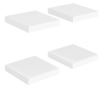 Rafturi de perete suspendate, 4 buc., alb, 23x23,5x3,8 cm, MDF